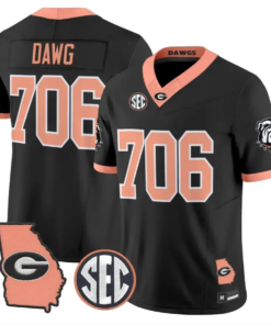 Dawg Jersey #706 Georgia Bulldogs 2026 The Big Peach Stitched by My Store NCAA Football Jerseys
