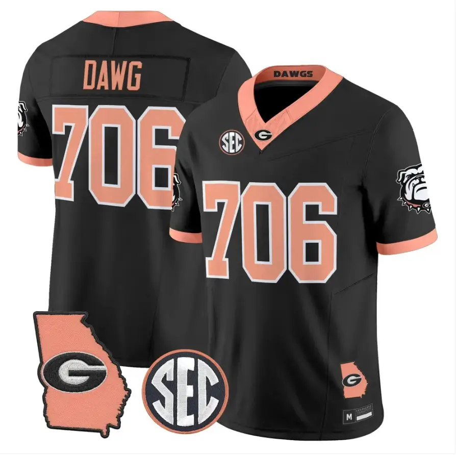 Dawg Jersey #706 Georgia Bulldogs 2026 The Big Peach Stitched by My Store NCAA Football Jerseys