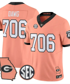 Dawg Jersey #706 Georgia Bulldogs 2026 The Big Peach Stitched by My Store NCAA Football Jerseys