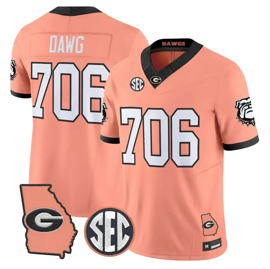 Dawg Jersey #706 Georgia Bulldogs 2026 The Big Peach Stitched by My Store NCAA Football Jerseys