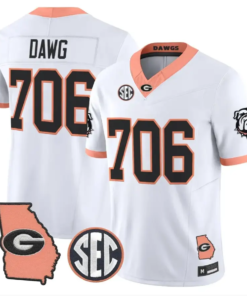 Dawg Jersey #706 Georgia Bulldogs 2026 The Big Peach Stitched by My Store NCAA Football Jerseys