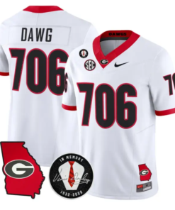 Dawg Jersey #706 Georgia Bulldogs 2026 Vince Dooley Stitched by My Store NCAA Football Jerseys