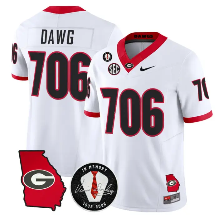 Dawg Jersey #706 Georgia Bulldogs 2026 Vince Dooley Stitched by My Store NCAA Football Jerseys