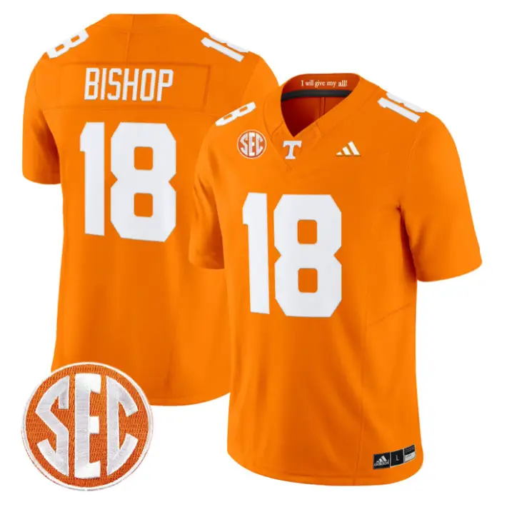 DeSean Bishop Jersey #18 Tennessee Vols 2026 Vapor Limited Stitched by My Store NCAA Football Jerseys