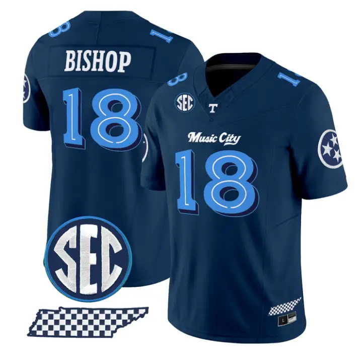 DeSean Bishop Jersey #18 Tennessee Vols Music City Edition Stitched by My Store NCAA Football Jerseys