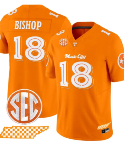 DeSean Bishop Jersey #18 Tennessee Vols Music City Edition Stitched by My Store NCAA Football Jerseys