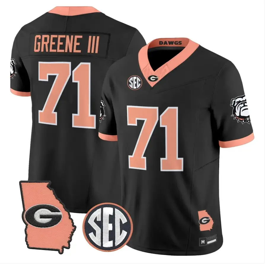 Earnest Greene III Jersey #71 Georgia Bulldogs 2026 The Big Peach Stitched by My Store NCAA Football Jerseys