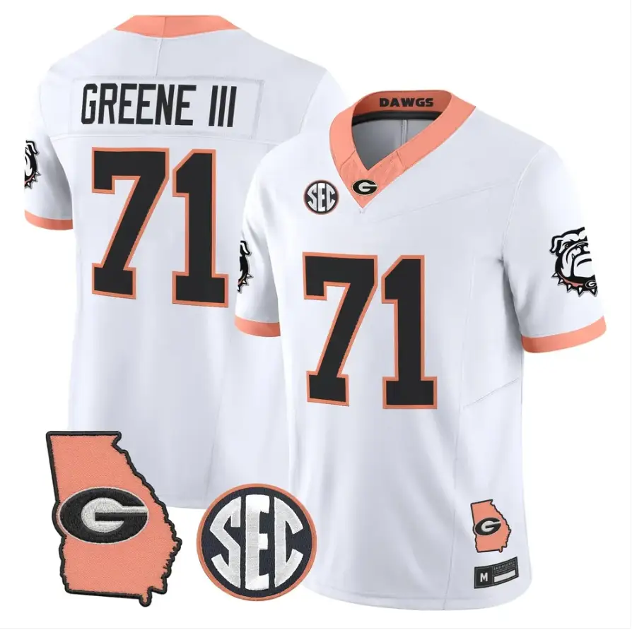 Earnest Greene III Jersey #71 Georgia Bulldogs 2026 The Big Peach Stitched by My Store NCAA Football Jerseys