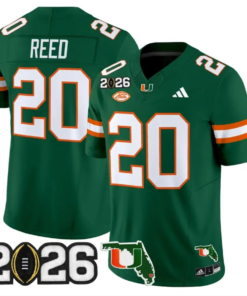 Ed Reed Jersey #20 Miami Hurricanes 2026 CFP Final Patch Stitched by My Store NCAA Football Jerseys