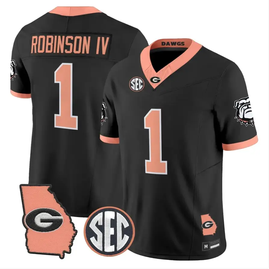 Ellis Robinson IV Jersey #1 Georgia Bulldogs 2026 The Big Peach Stitched by My Store NCAA Football Jerseys