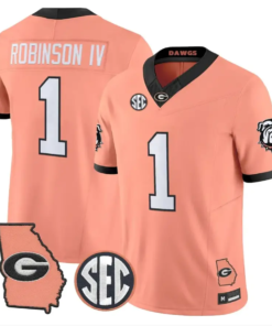 Ellis Robinson IV Jersey #1 Georgia Bulldogs 2026 The Big Peach Stitched by My Store NCAA Football Jerseys