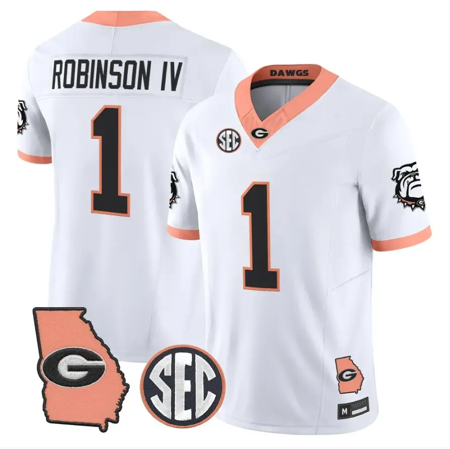 Ellis Robinson IV Jersey #1 Georgia Bulldogs 2026 The Big Peach Stitched by My Store NCAA Football Jerseys