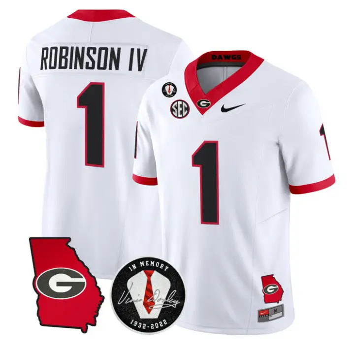 Ellis Robinson IV Jersey #1 Georgia Bulldogs 2026 Vince Dooley Stitched by My Store NCAA Football Jerseys