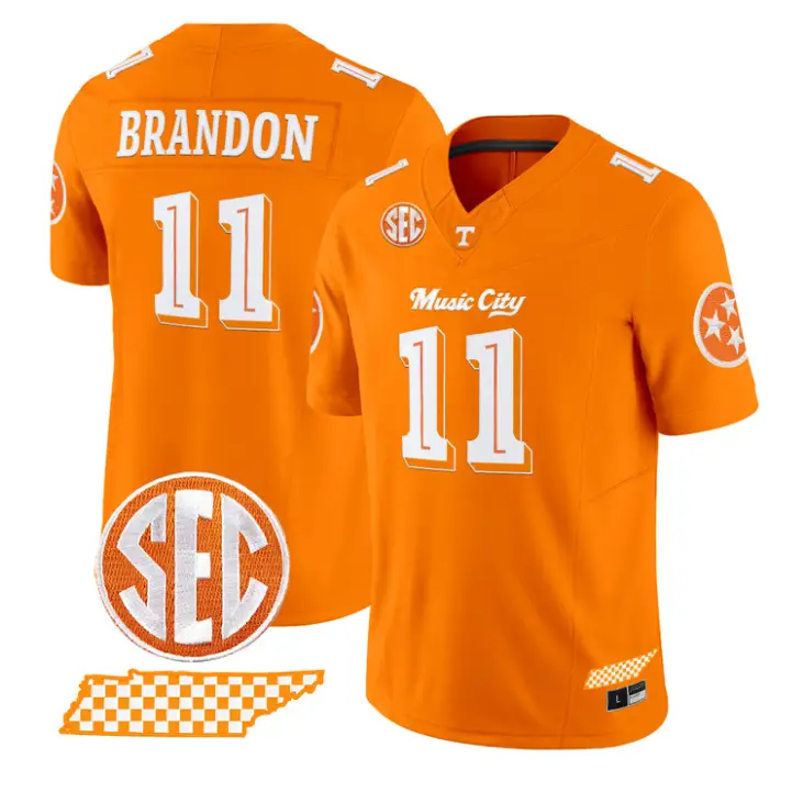 Faizon Brandon Jersey #11 Tennessee Vols Music City Edition Stitched by My Store NCAA Football Jerseys