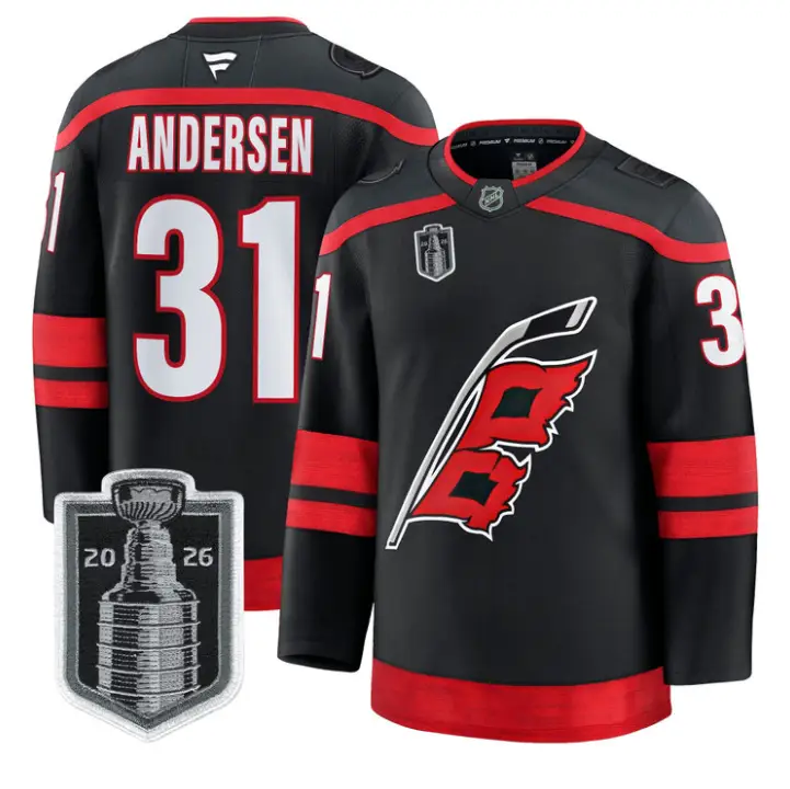 Frederik Andersen Jersey #31 Carolina Hurricanes 2026 Stanley Cup Stitched by Hockey David