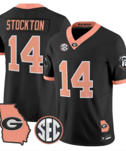 Gunner Stockton Jersey #14 Georgia Bulldogs 2026 The Big Peach Stitched by My Store NCAA Football Jerseys