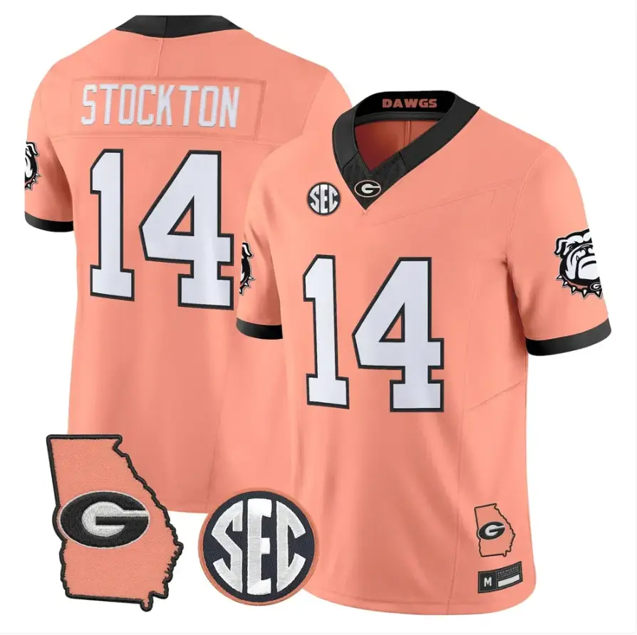 Gunner Stockton Jersey #14 Georgia Bulldogs 2026 The Big Peach Stitched by My Store NCAA Football Jerseys