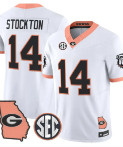 Gunner Stockton Jersey #14 Georgia Bulldogs 2026 The Big Peach Stitched by My Store NCAA Football Jerseys