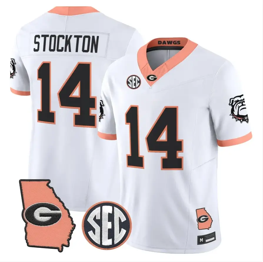 Gunner Stockton Jersey #14 Georgia Bulldogs 2026 The Big Peach Stitched by My Store NCAA Football Jerseys