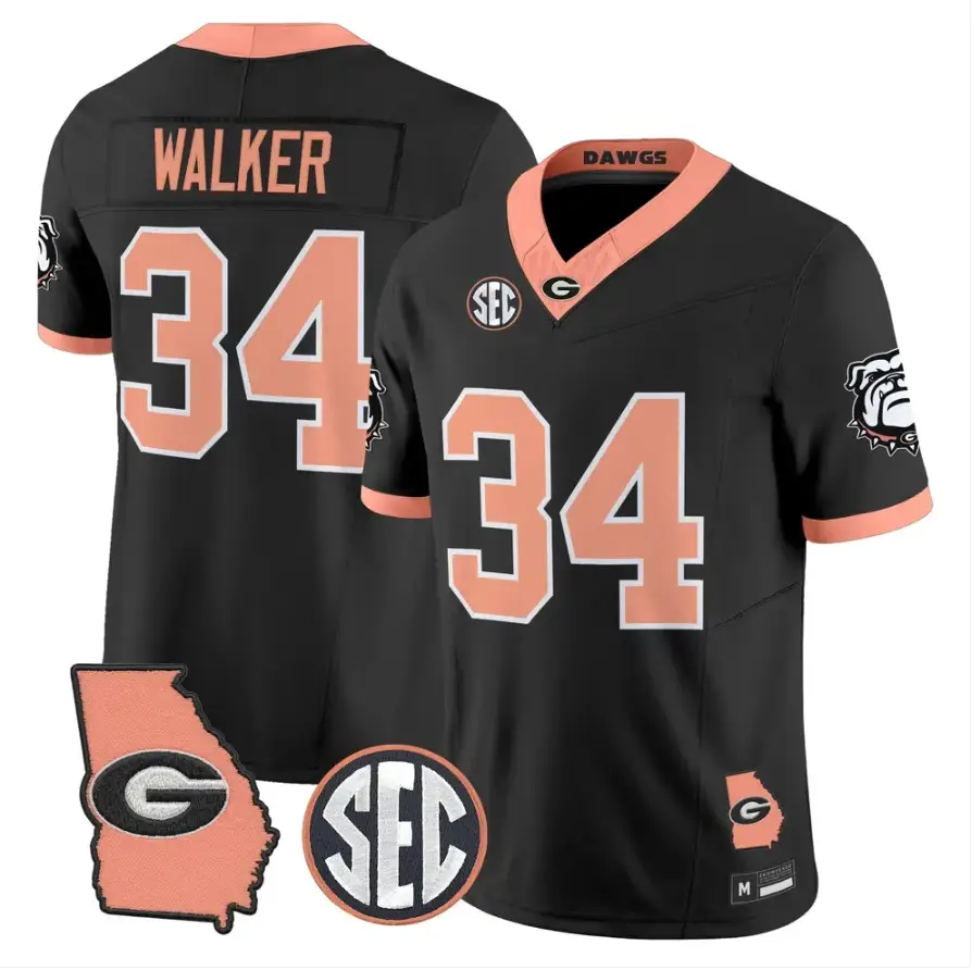 Herschel Walker Jersey #34 Georgia Bulldogs 2026 The Big Peach Stitched 1 Herschel Walker Jersey #34 Georgia Bulldogs 2026 The Big Peach Stitched by My Store NCAA Football Jerseys