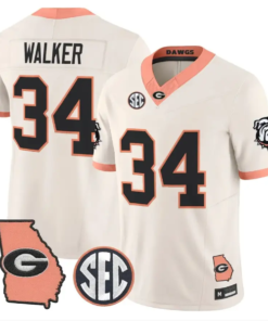Herschel Walker Jersey #34 Georgia Bulldogs 2026 The Big Peach Stitched by My Store NCAA Football Jerseys