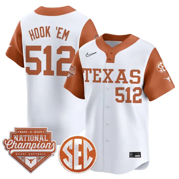 Hook 'Em Jersey #512 Texas 2026 Back-To-Back World SeriesChampions by My Store