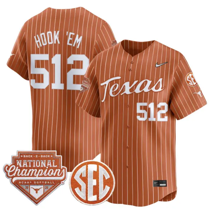 Hook 'Em Jersey #512 Texas 2026 Back-To-Back World SeriesChampions by My Store