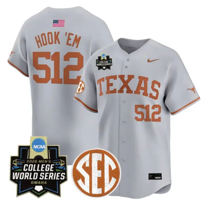 Hook 'Em Jersey #52 Texas Longhorns 2026 World Series Vapor Stitched by My Store