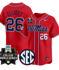 Hunter Elliott Jersey #26 Ole Miss 2026 World Series Vapor Stitched by My Store