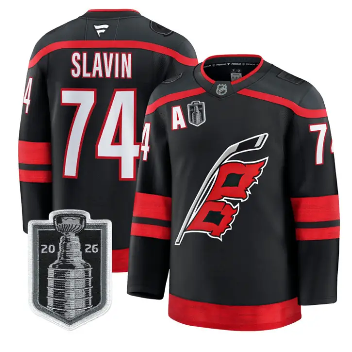 Jaccob Slavin Jersey #74 Carolina Hurricanes 2026 Stanley Cup Patch Stitched by Hockey David