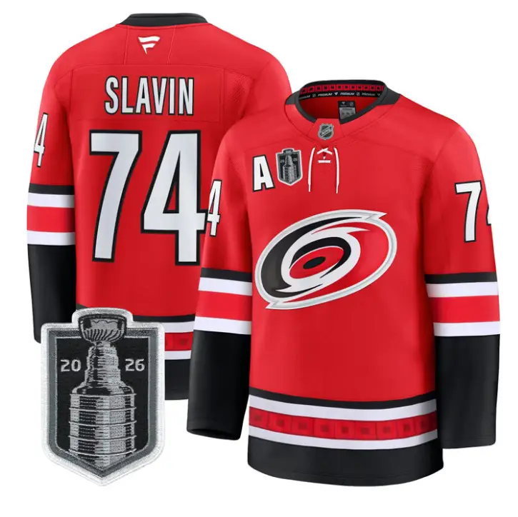 Jaccob Slavin Jersey #74 Carolina Hurricanes 2026 Stanley Cup Patch Stitched by Hockey David
