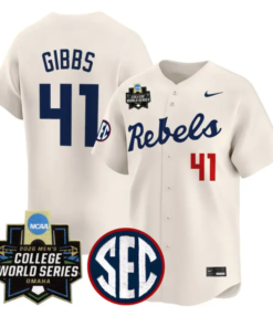 Jake Gibbs Jersey #41 Ole Miss 2026 World Series Vapor Stitched by My Store