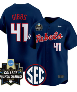 Jake Gibbs Jersey #41 Ole Miss 2026 World Series Vapor Stitched by My Store
