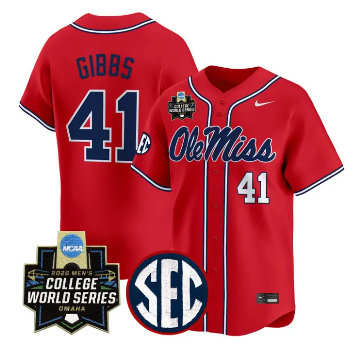 Jake Gibbs Jersey #41 Ole Miss 2026 World Series Vapor Stitched by My Store