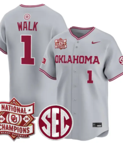 Jason Walk Jersey #1 Oklahoma 2026 National Champions Patch Stitched by My Store