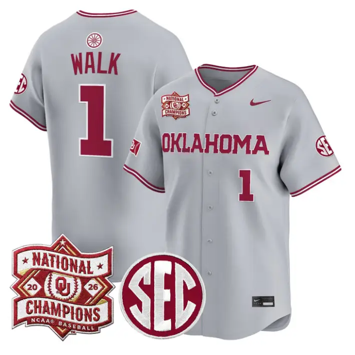 Jason Walk Jersey #1 Oklahoma 2026 National Champions Patch Stitched 2 Jason Walk Jersey #1 Oklahoma 2026 National Champions Patch Stitched by My Store
