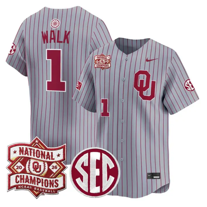 Jason Walk Jersey #1 Oklahoma 2026 National Champions Patch Stitched 3 Jason Walk Jersey #1 Oklahoma 2026 National Champions Patch Stitched by My Store