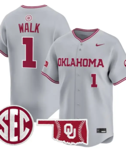 Jason Walk Jersey #1 Oklahoma Sooners Baseball 2026 Vapor Stitched by My Store