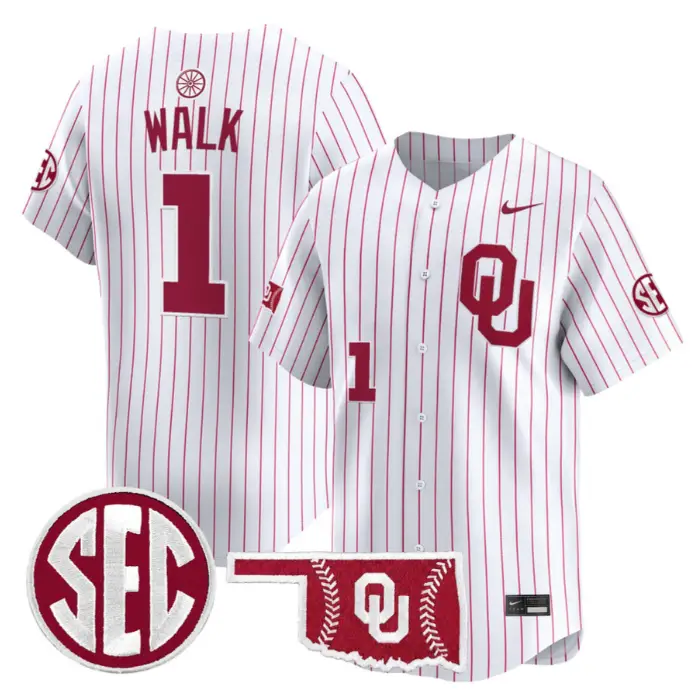 Jason Walk Jersey #1 Oklahoma Sooners Baseball 2026 Vapor Stitched by My Store