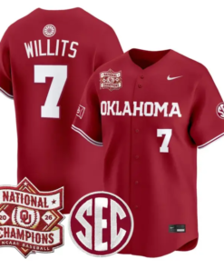 Jaxon Willits Jersey #7 Oklahoma 2026 National Champions Patch Stitched by My Store
