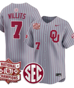 Jaxon Willits Jersey #7 Oklahoma 2026 National Champions Patch Stitched 7 Jaxon Willits Jersey #7 Oklahoma 2026 National Champions Patch Stitched by My Store