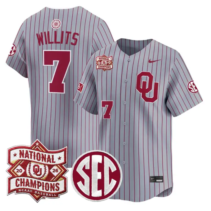 Jaxon Willits Jersey #7 Oklahoma 2026 National Champions Patch Stitched 3 Jaxon Willits Jersey #7 Oklahoma 2026 National Champions Patch Stitched by My Store