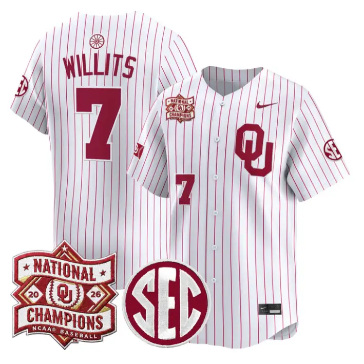 Jaxon Willits Jersey #7 Oklahoma 2026 National Champions Patch Stitched 4 Jaxon Willits Jersey #7 Oklahoma 2026 National Champions Patch Stitched by My Store