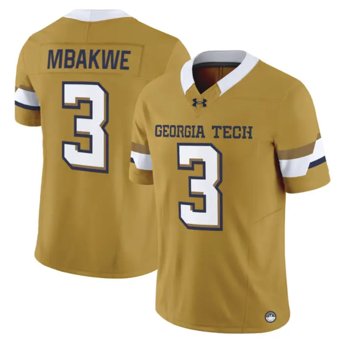 Jaylen Mbakwe Jersey #3 Georgia Tech Yellow Jackets 2026 Limited Stitched by My Store NCAA Football Jerseys