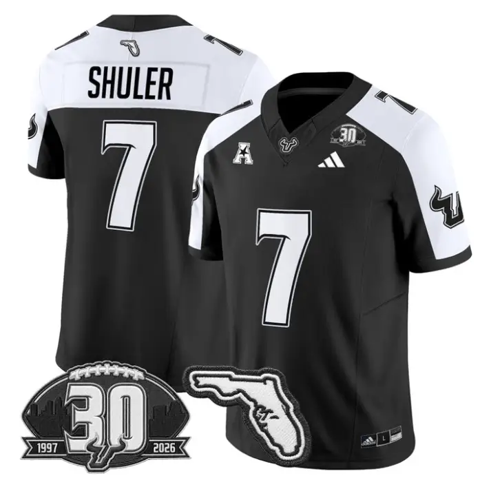 Jhalyn Shuler Jersey #7 South Florida Bulls 30th Patch Limited Stitched by My Store NCAA Football Jerseys