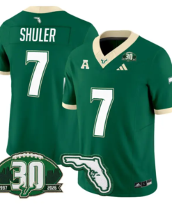 Jhalyn Shuler Jersey #7 South Florida Bulls 30th Patch Limited Stitched by My Store NCAA Football Jerseys