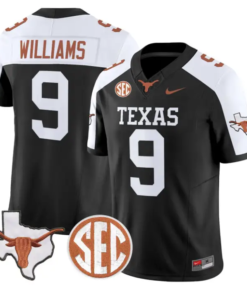 Jonah Williams Jersey #9 Texas Longhorns 2026 SEC Patch Stitched by My Store NCAA Football Jerseys