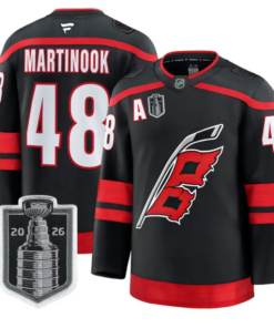 Jordan Martinook Jersey #48 Carolina Hurricanes 2026 Stanley Cup Stitched by Hockey David