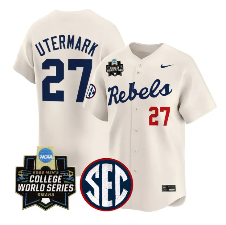 Judd Utermark Jersey #27 Ole Miss 2026 World Series Vapor Stitched 2 Judd Utermark Jersey #27 Ole Miss 2026 World Series Vapor Stitched by My Store