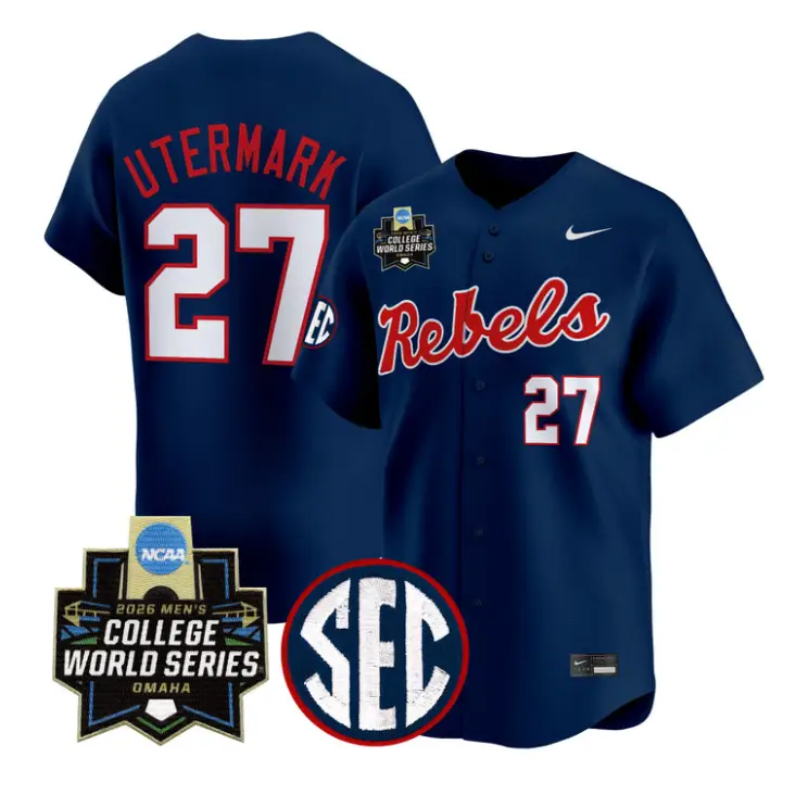 Judd Utermark Jersey #27 Ole Miss 2026 World Series Vapor Stitched 3 Judd Utermark Jersey #27 Ole Miss 2026 World Series Vapor Stitched by My Store